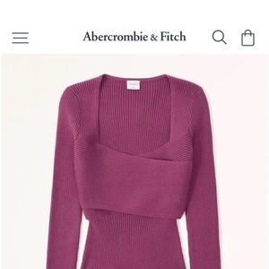 Abercrombie & Fitch Ribbed Sweater Cross Front Bodysuit